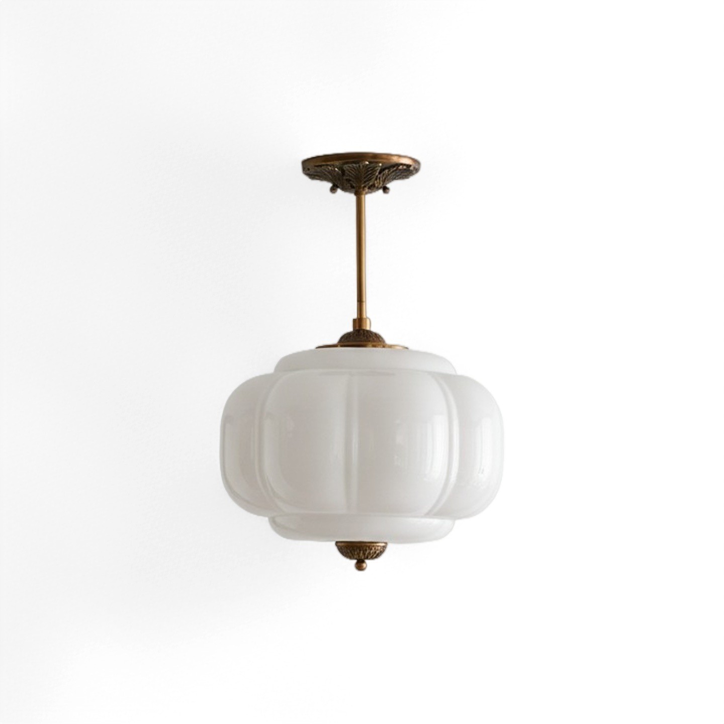 Eloise Vintage Pumpkin Glass Semi-Flush Mount Hanglamp HL950