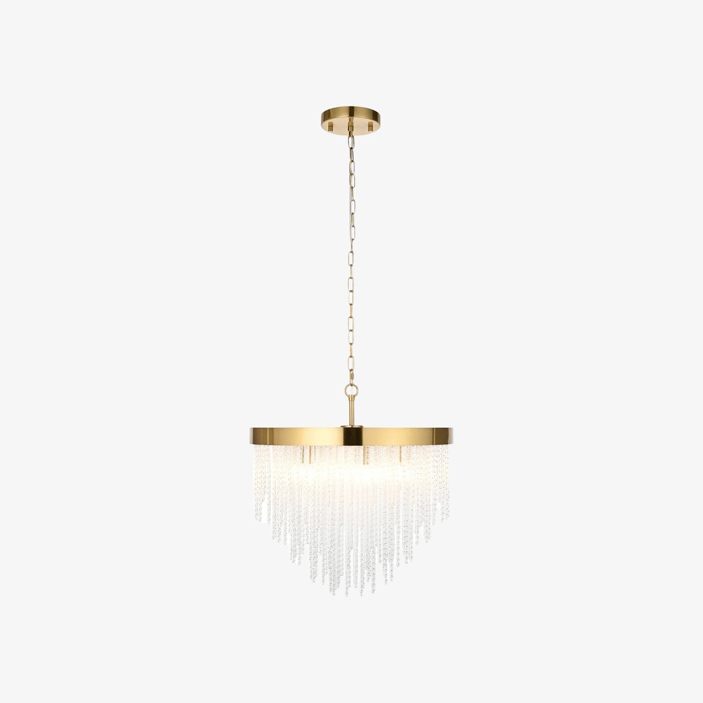 Cavara kroonluchter met meerdere lagen glazen stangen - messing hanglamp met meerdere lagen voor eetkamer en entree HL2077