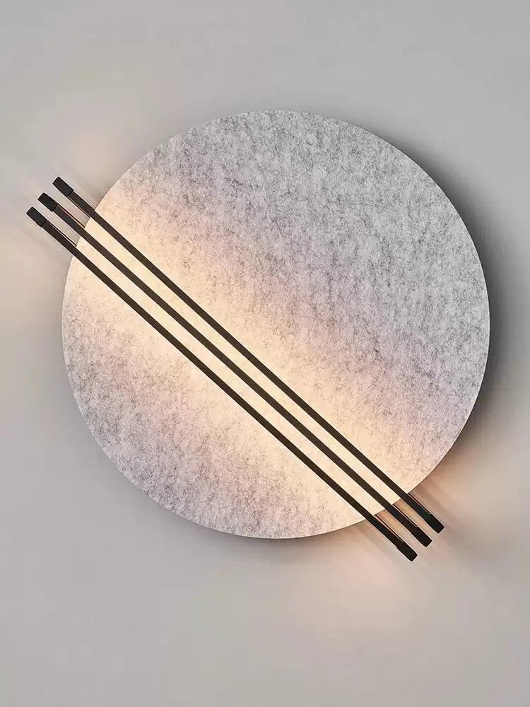 Abstracte wandlamp met zonsopgangmotief van vilt HL2934