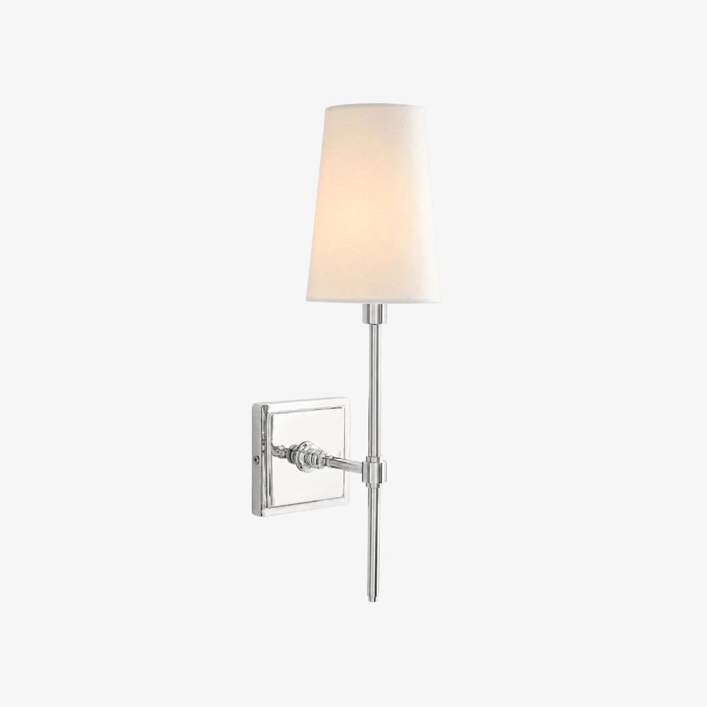 Derlina Witte Linnen Wandlamp – Retro Metalen Verlichtingsarmatuur met Meerdere Hoofden HL1433