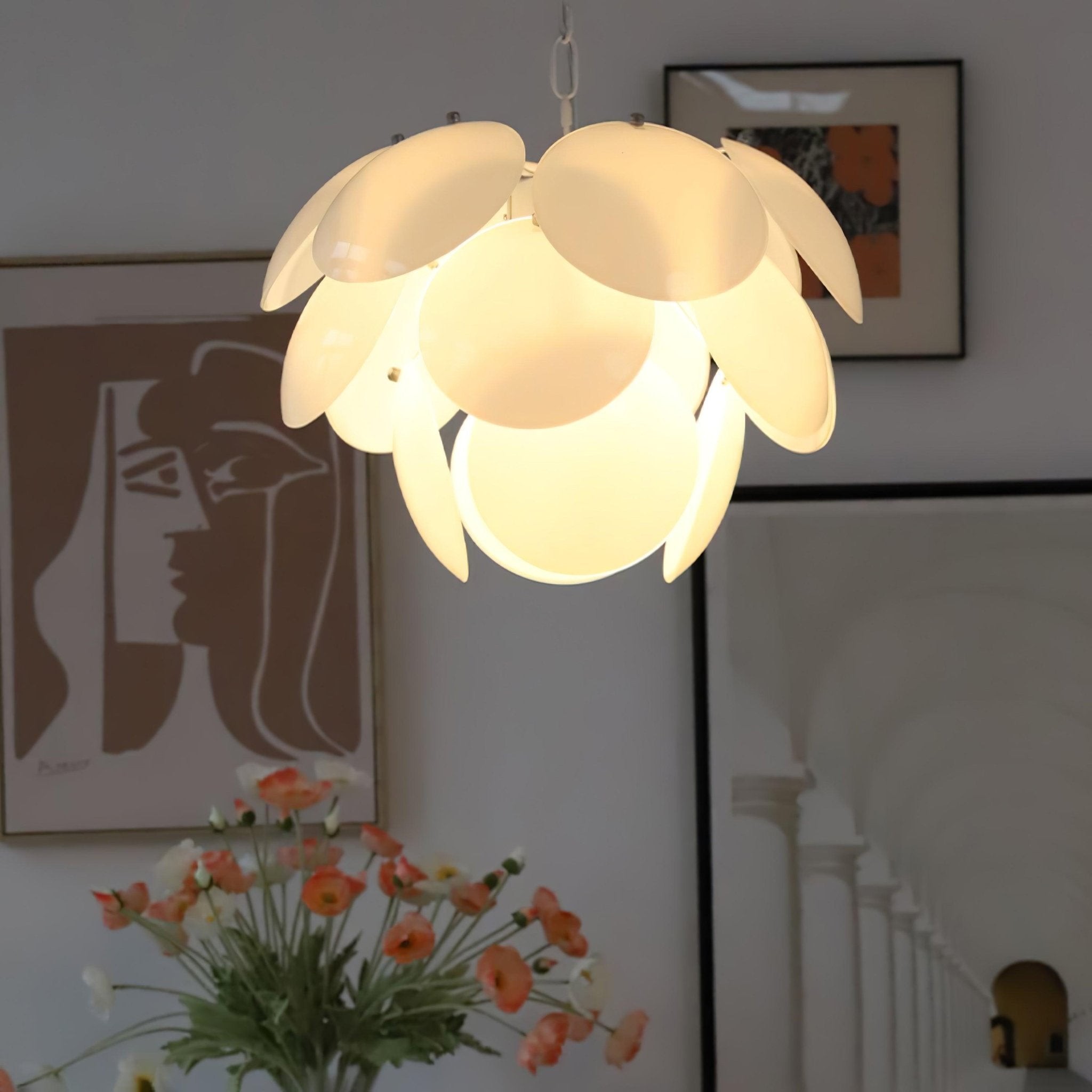Luxe mode lichtgevende bloemblaadjes glazen kroonluchter HL581