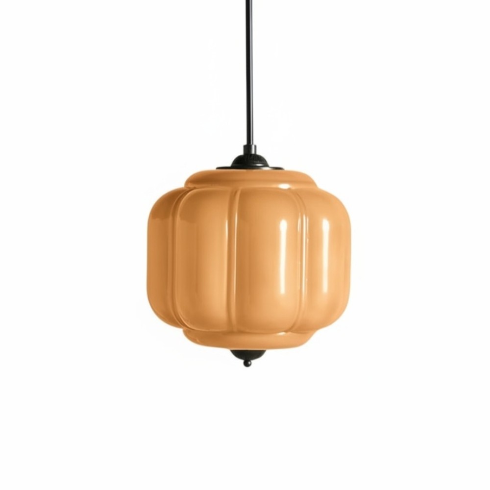 Vintage Eloise Melkglazen Hanglamp - Geribbelde Glazen Plafondkroonluchter HL1091