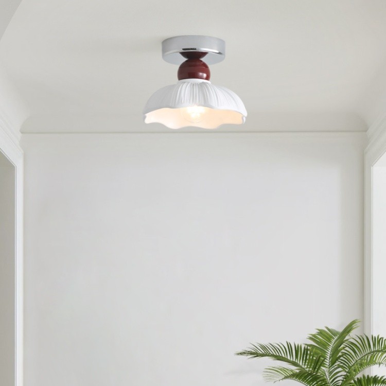 Nordic Retro Bloemblaadje Crème Plafondlamp HL229