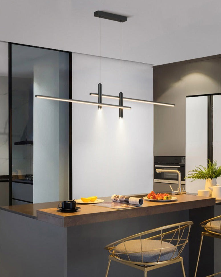 Moderne minimalistische strakke metalen staaf kroonluchter HL694