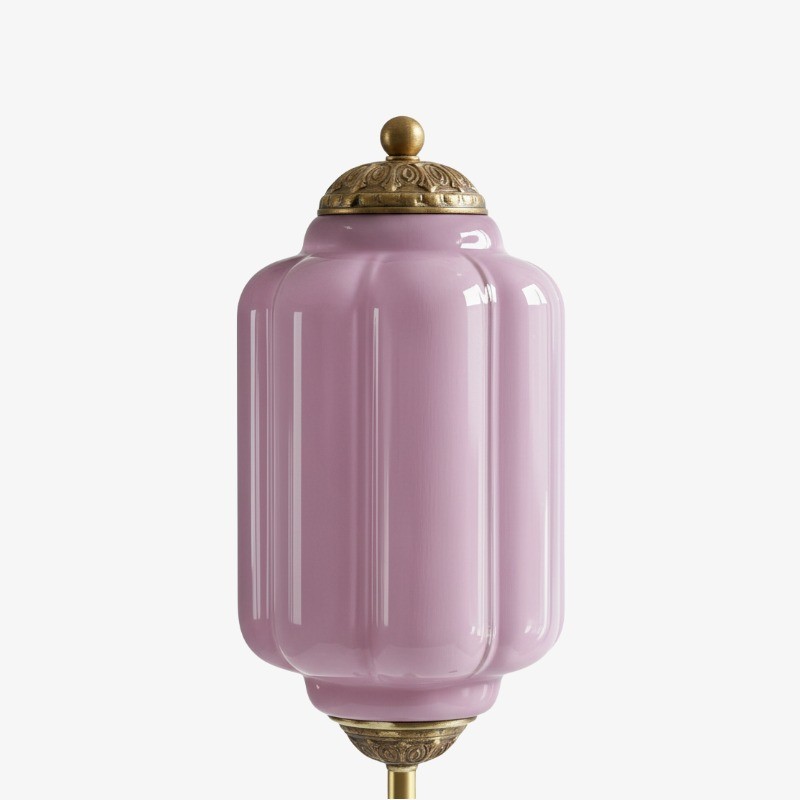 Eloise Vloerlamp van getextureerd glas in pompoenvorm - Organisch artistiek ontwerp en retrostijl voor de woonkamer HL2510