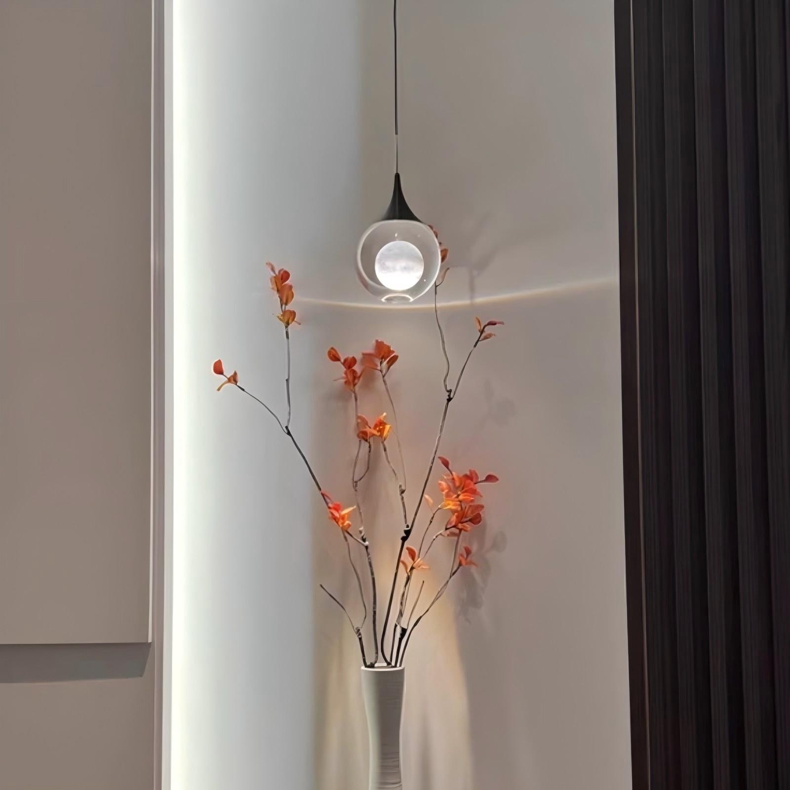 Nordic Crystal Moon Ronde Heldere Glazen Kunst Hanglamp HL923