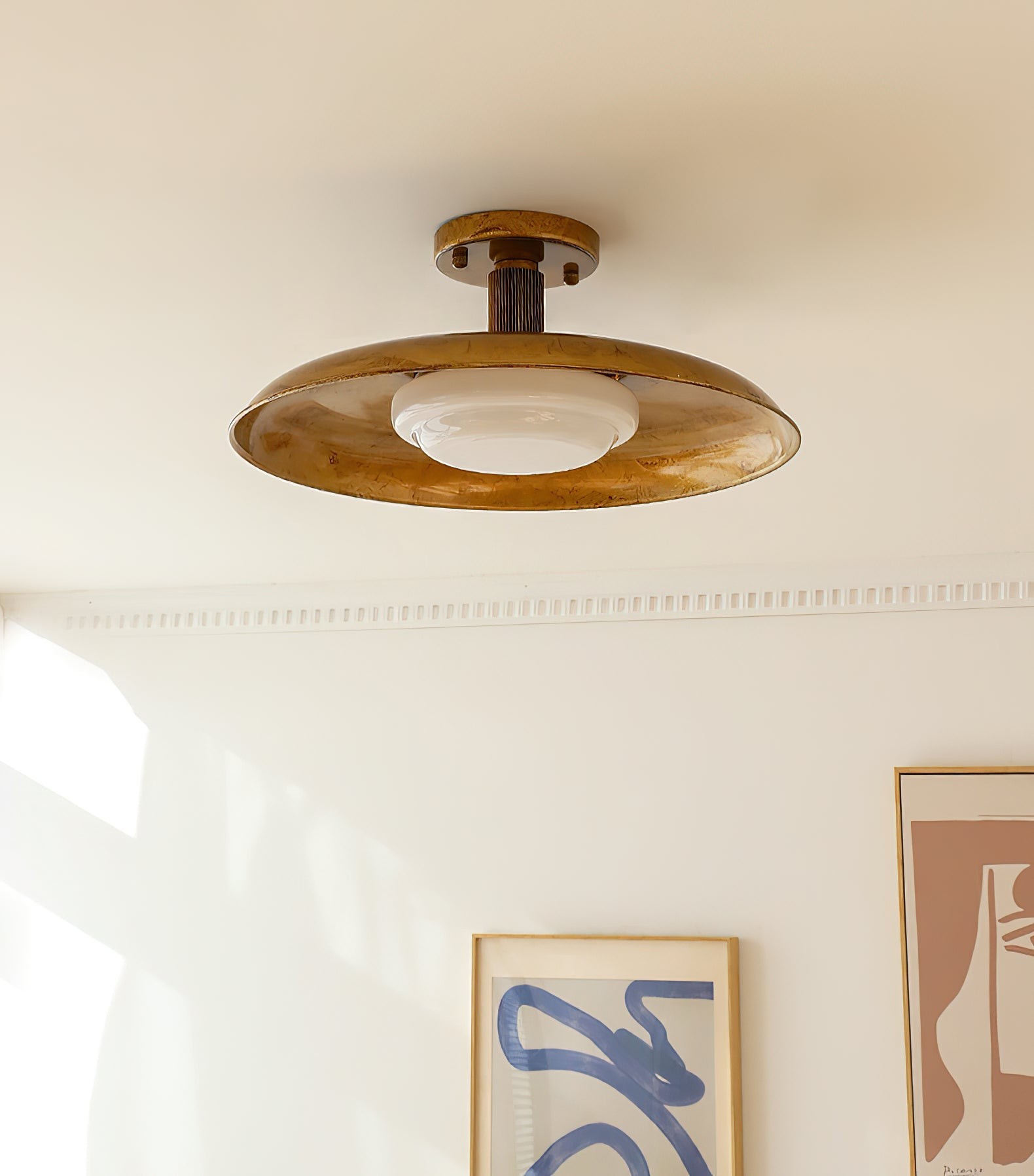 Plafondlamp met plat paneel in potdekselstijl HL3250