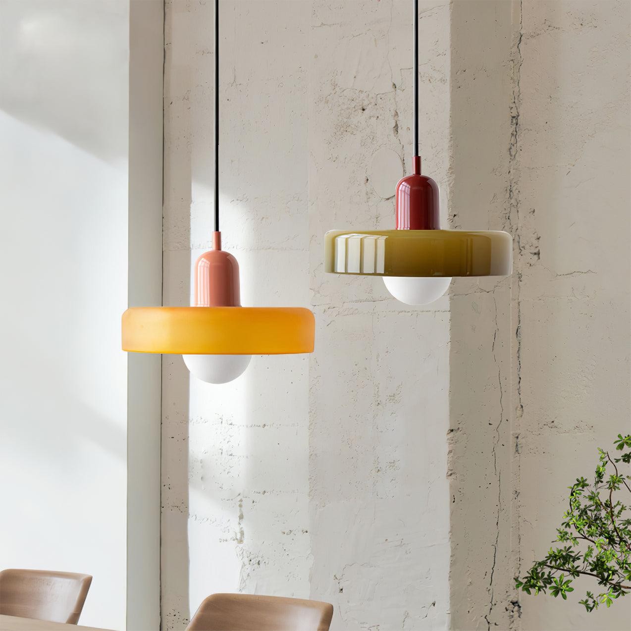 Kalo Disc Kleurrijke Hanglamp - Moderne Glazen Hanglamp voor de Eetkamer HL2447