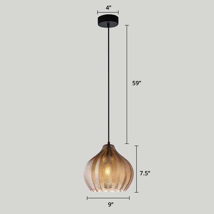 Hanglamp in golvend glas in Scandinavische stijl HL1242