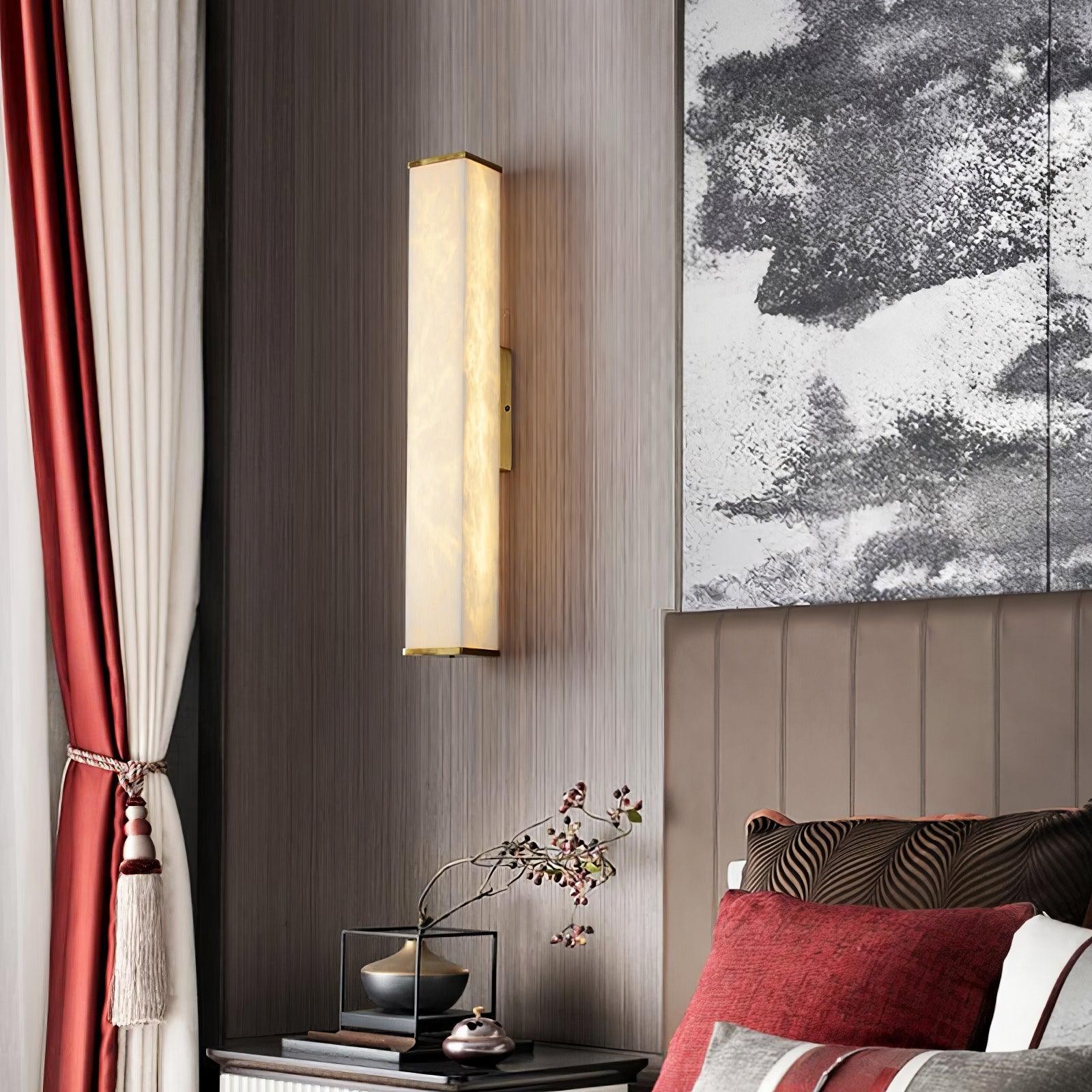 Kubusvormige albasten wandlamp HL2951