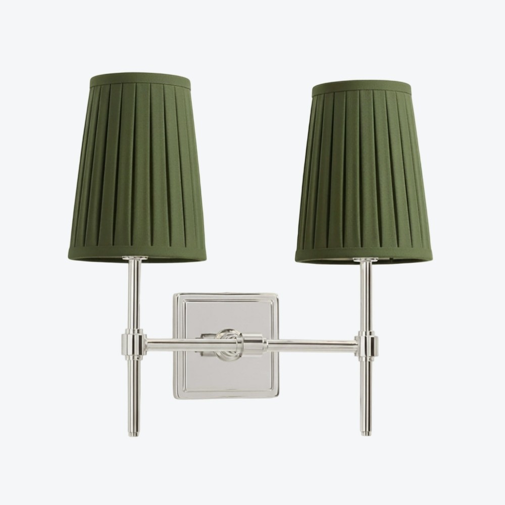 Derlina Witte Linnen Wandlamp – Retro Metalen Verlichtingsarmatuur met Meerdere Hoofden HL1433
