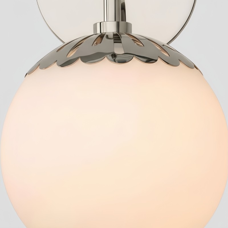 Vinbrea glazen bol wandlamp - minimalistische gebogen arm lamp voor de woonkamer HL2534