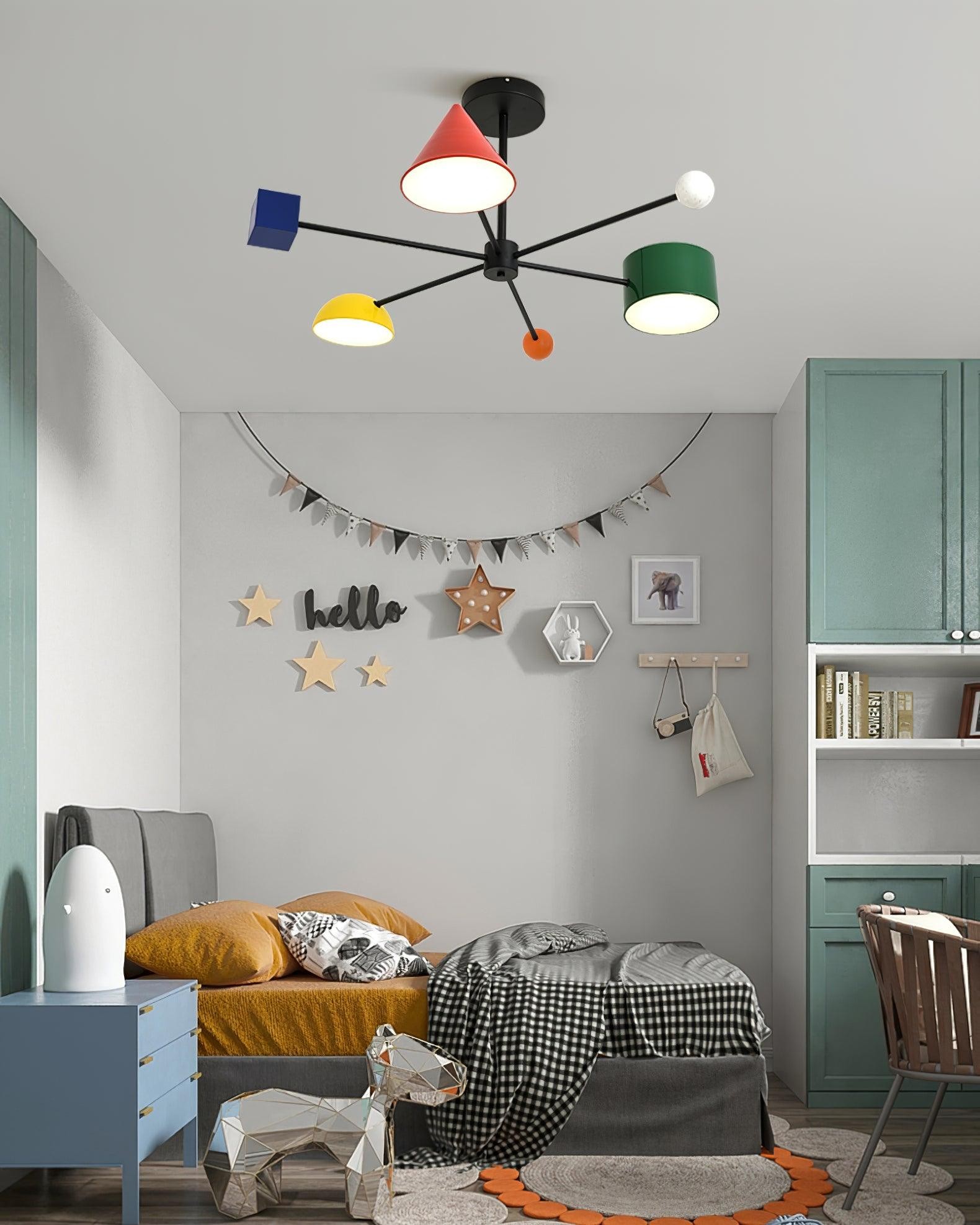 Geometrische kleurrijke plafondlamp HL525