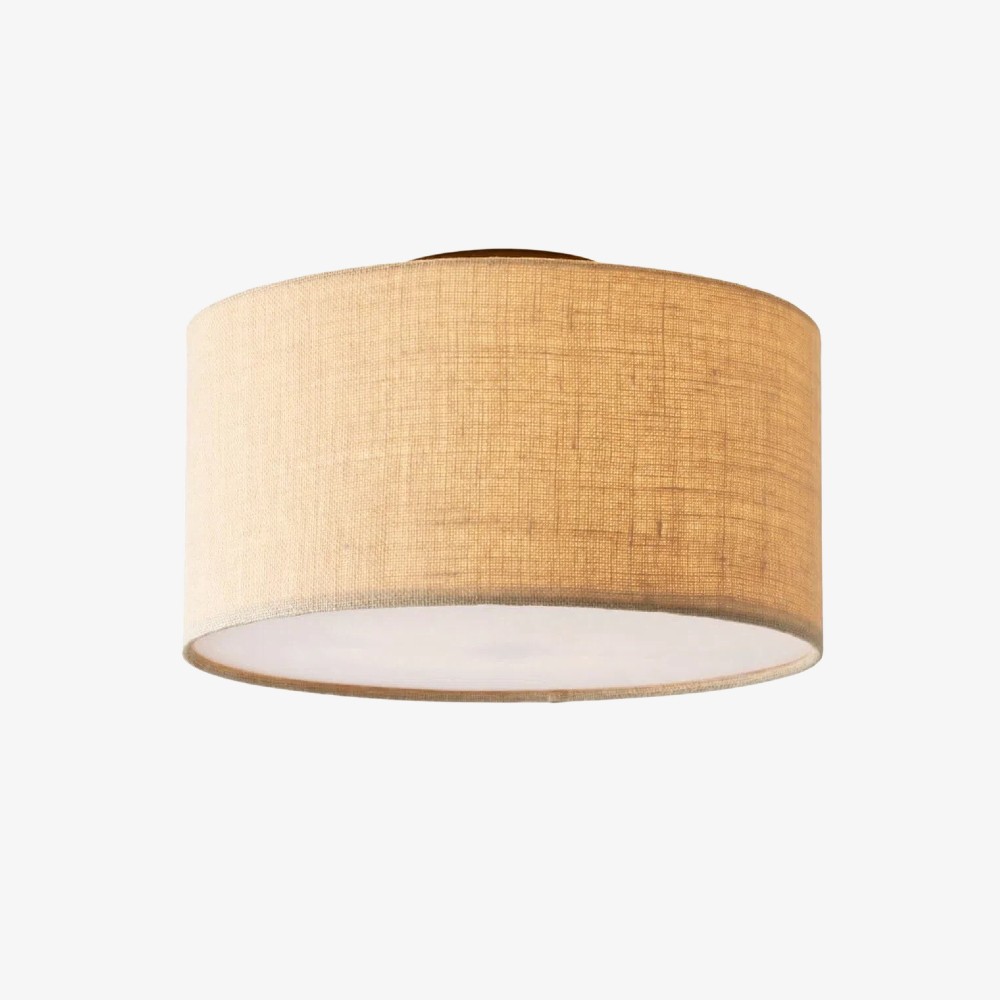 Jelvane Drum Flush Mount met stoffen kap HL1480