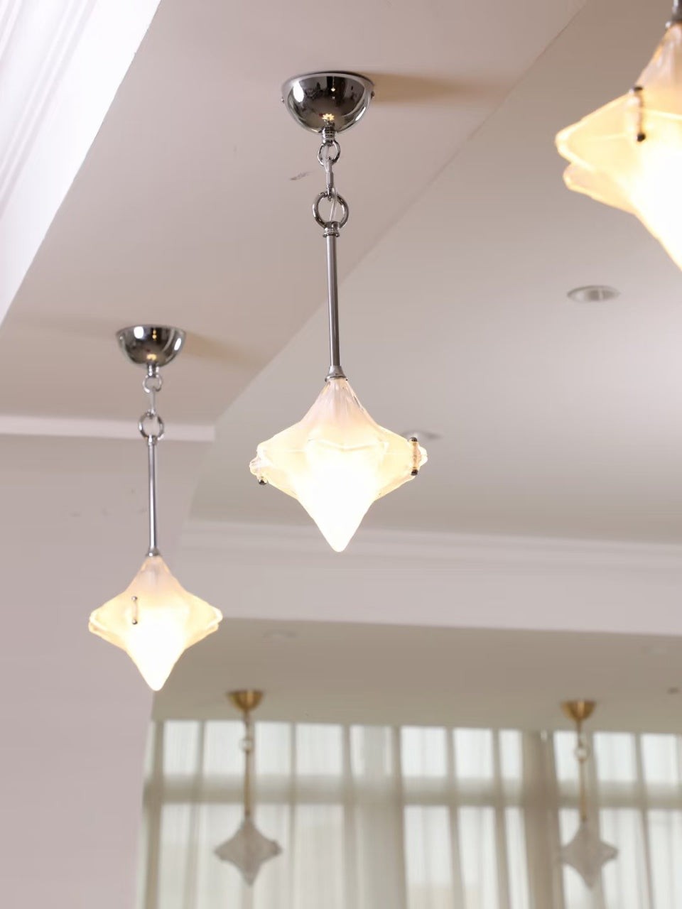 Art Deco Astris Elara Star hanglamp - hanglamp van matglas met geometrische stijl HL1792