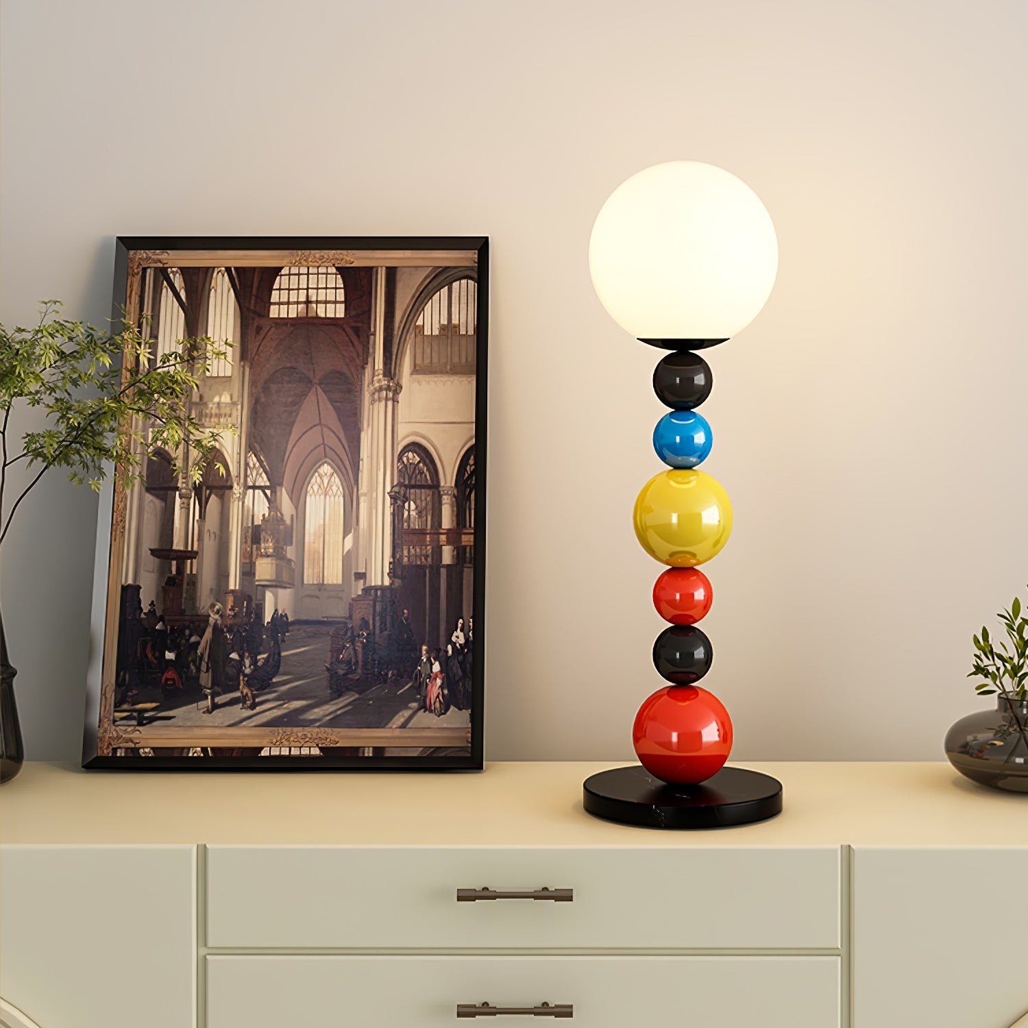 Kleurrijke ronde bol vloerlamp HL485