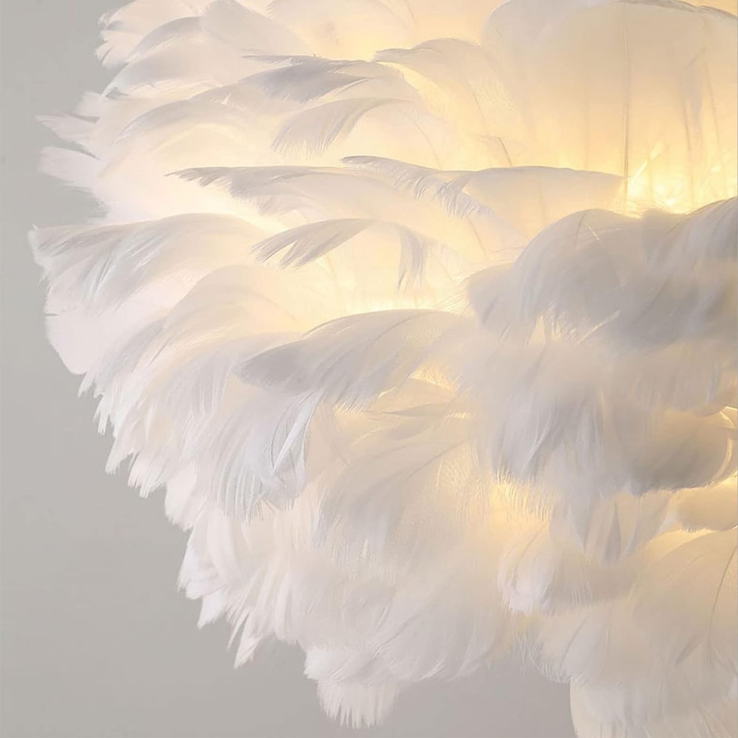Moderne pluizige Feather tafellamp voor slaapkamer HL09