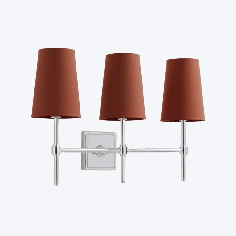 Derlina Witte Linnen Wandlamp – Retro Metalen Verlichtingsarmatuur met Meerdere Hoofden HL1433