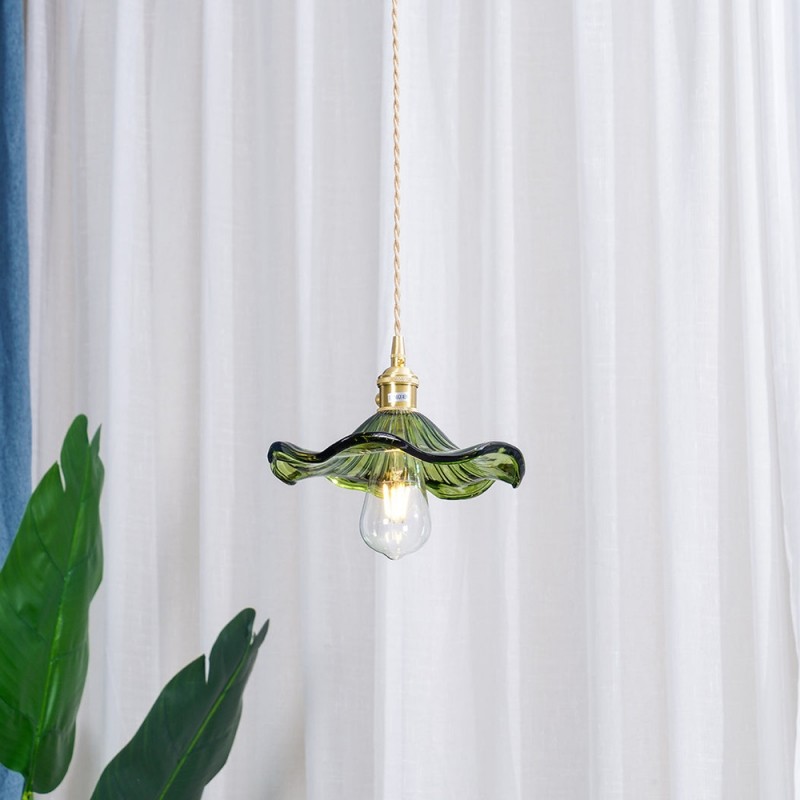 Vintage Hibiscus Bloem Glazen Hanglamp HL278