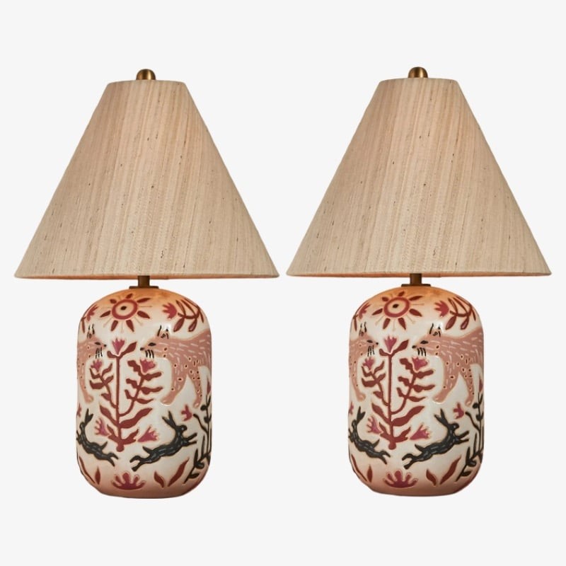 Ceruna keramische tafellamp - taps toelopende linnen kap met wasbestendige coating voor de slaapkamer HL1904