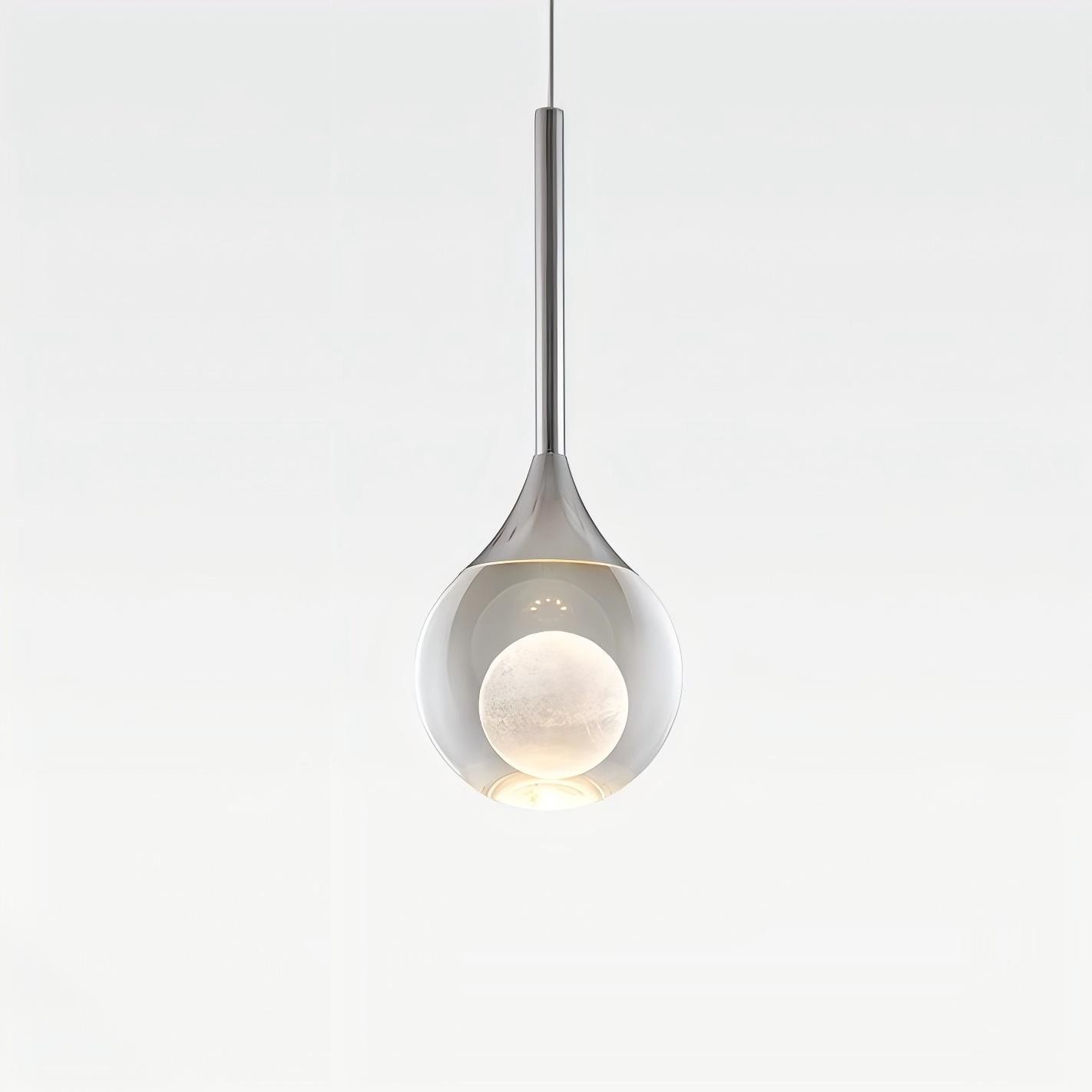 Nordic Crystal Moon Ronde Heldere Glazen Kunst Hanglamp HL923