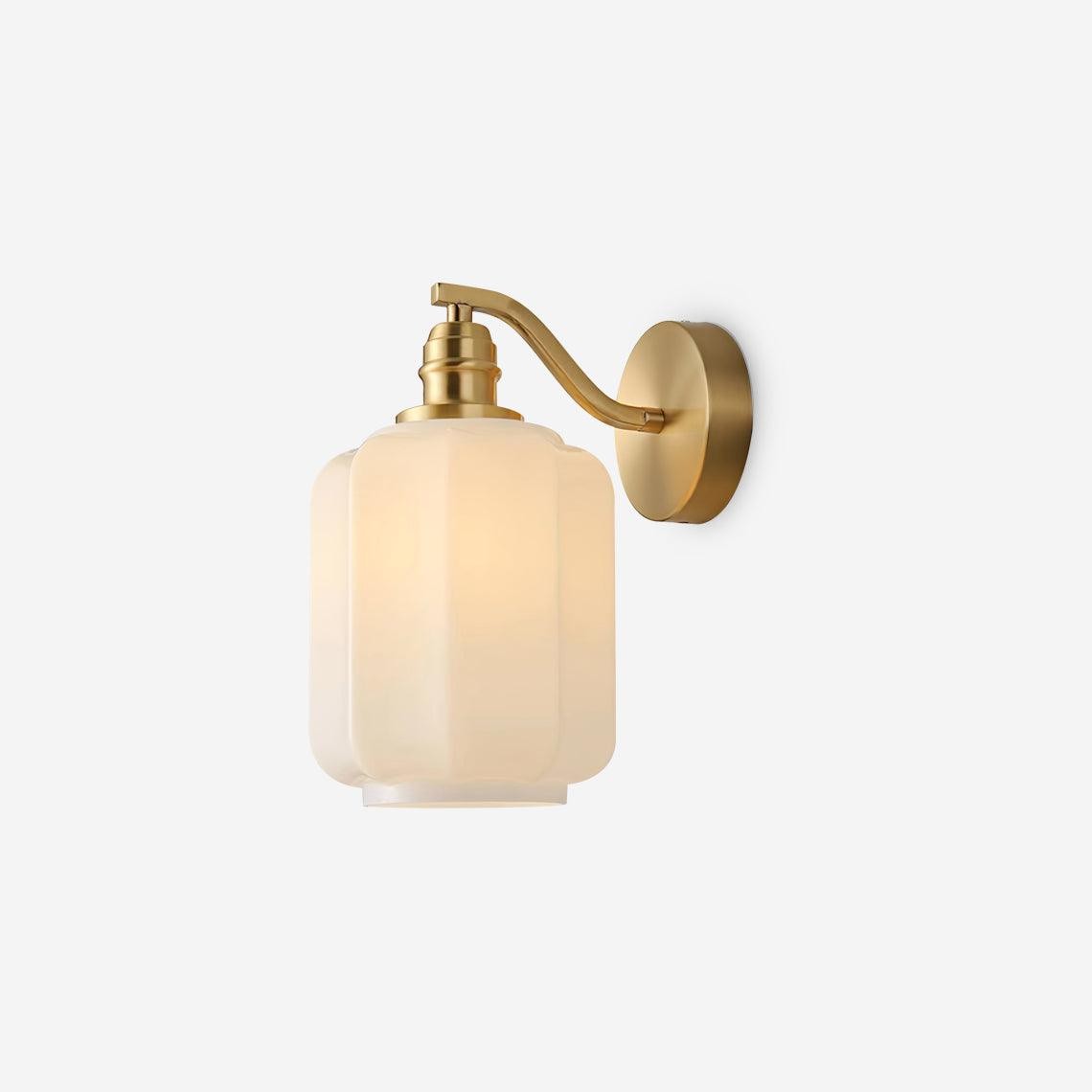 Retro wandlamp van messing en glas HL546