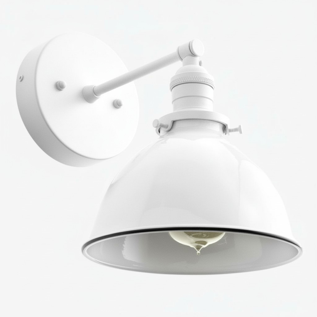 Conique Metalen Wandlamp - Witte Metalen Kap - Industriële Moderne Verlichting HL1669