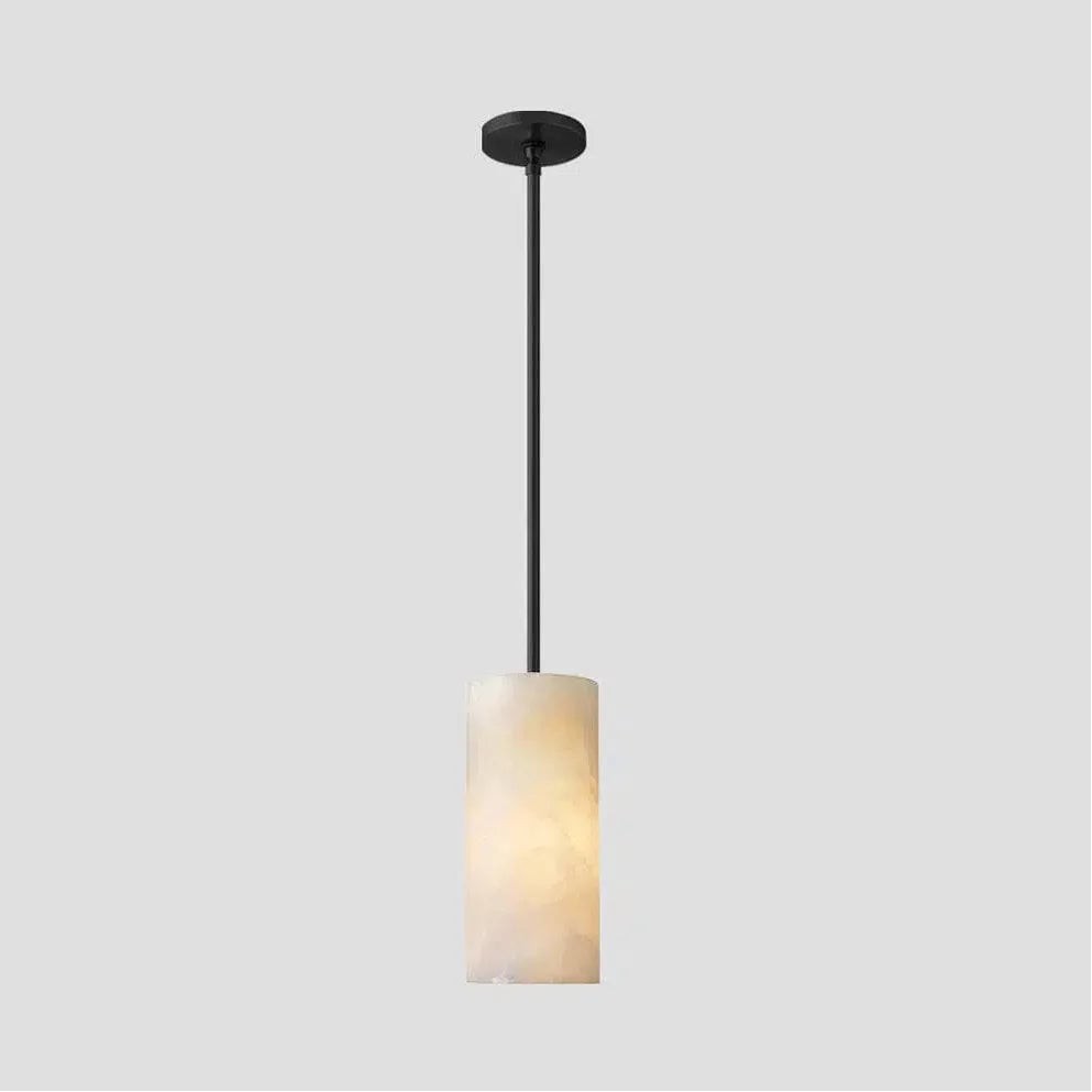 Handgesneden albasten cilinder hanglamp HL1418