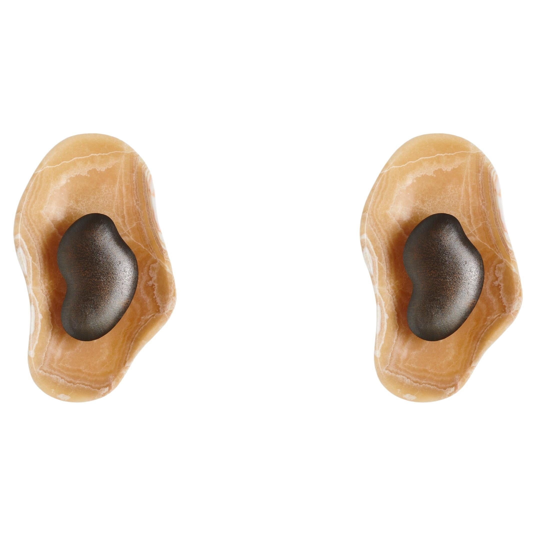 Wandlamp van gehamerd oesterkleurig onyx HL3278