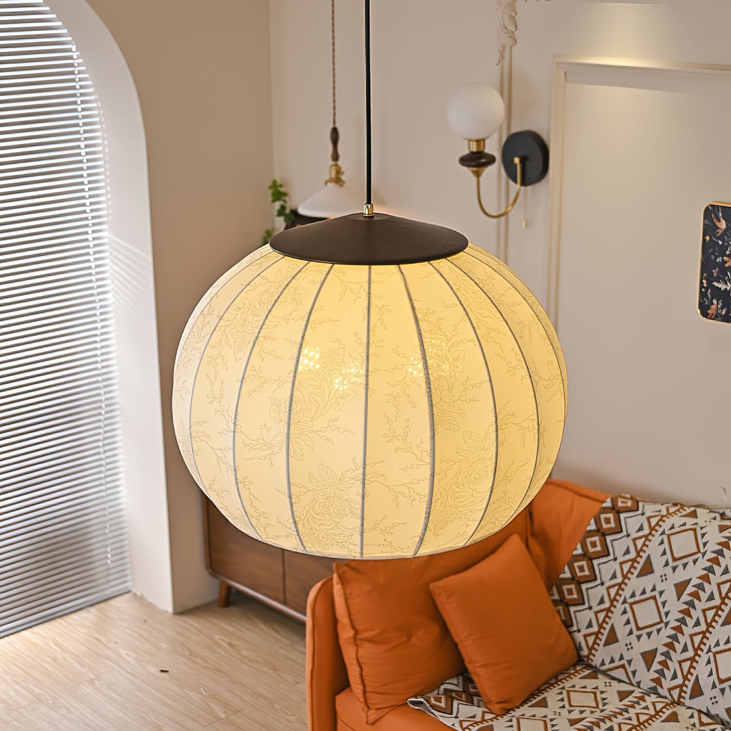 Japanse stijl stoffen lantaarn hanglamp HL547
