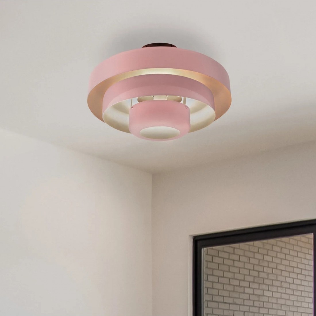Veleora Bauhaus Drielaagse Plafondlamp - Kleurrijke Metalen Schijflamp HL1843