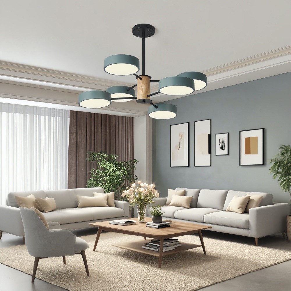 Scandinavische kroonluchter met houten takken - Sputnik Disc LED-lamp HL1352