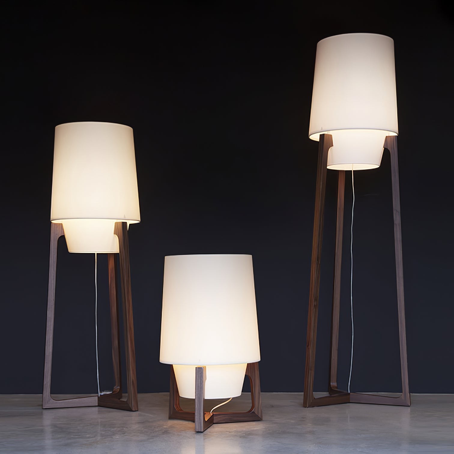 Moderne eenvoudige Chinese stijl massief houten vloerlamp HL569