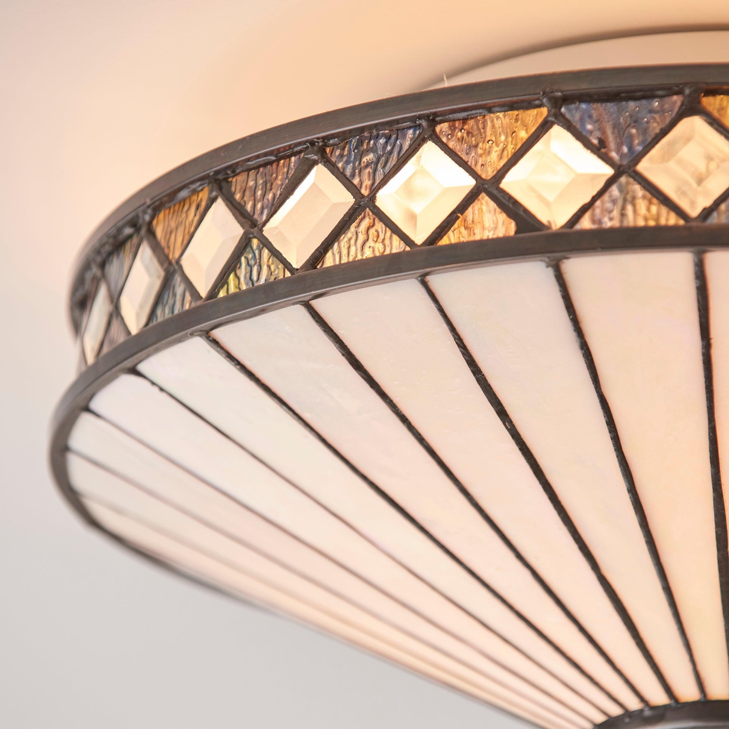 Fargo Tiffany Artistieke Kristallen Plafondlamp voor Woonkamer HL1824