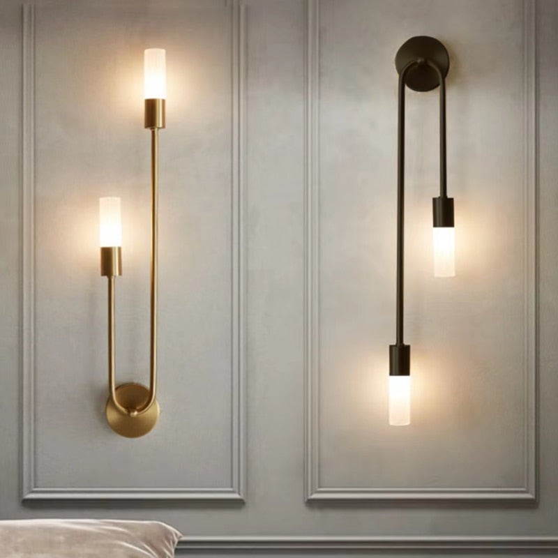 Moderne U-vormige LED-wandlamp met luster HL699