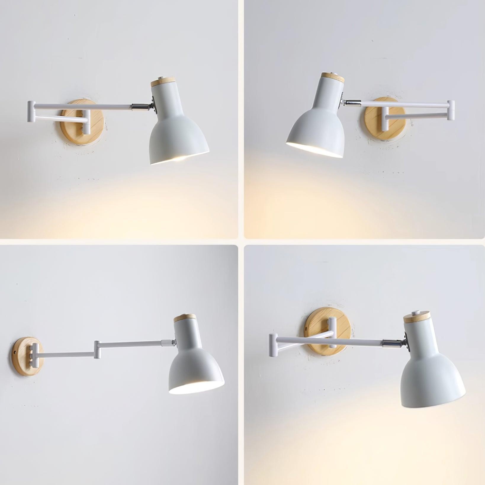 Houten verstelbare wandlamp HL487