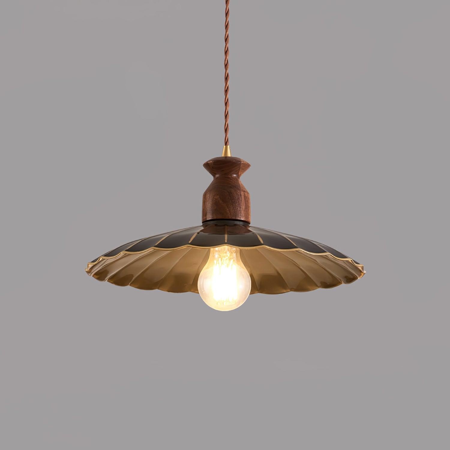 Ronde messing metalen badge gouden hanglamp HL389