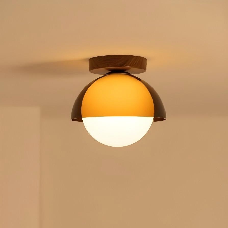Sunset Globe Plafondlamp - Vintage Walnoot Design Accent HL1841