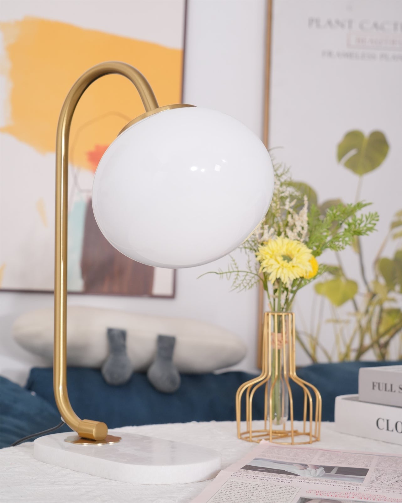 Nordic Mushroom Glazen Nachtkastje Lamp HL778