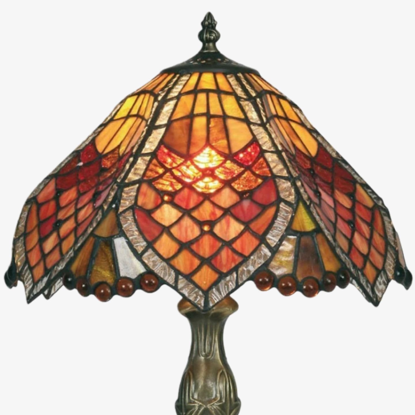 TF Orsino Art Deco Tafellamp - Handgemaakte glas-in-lood kunstlamp in vintage stijl voor elegante interieurs HL2070