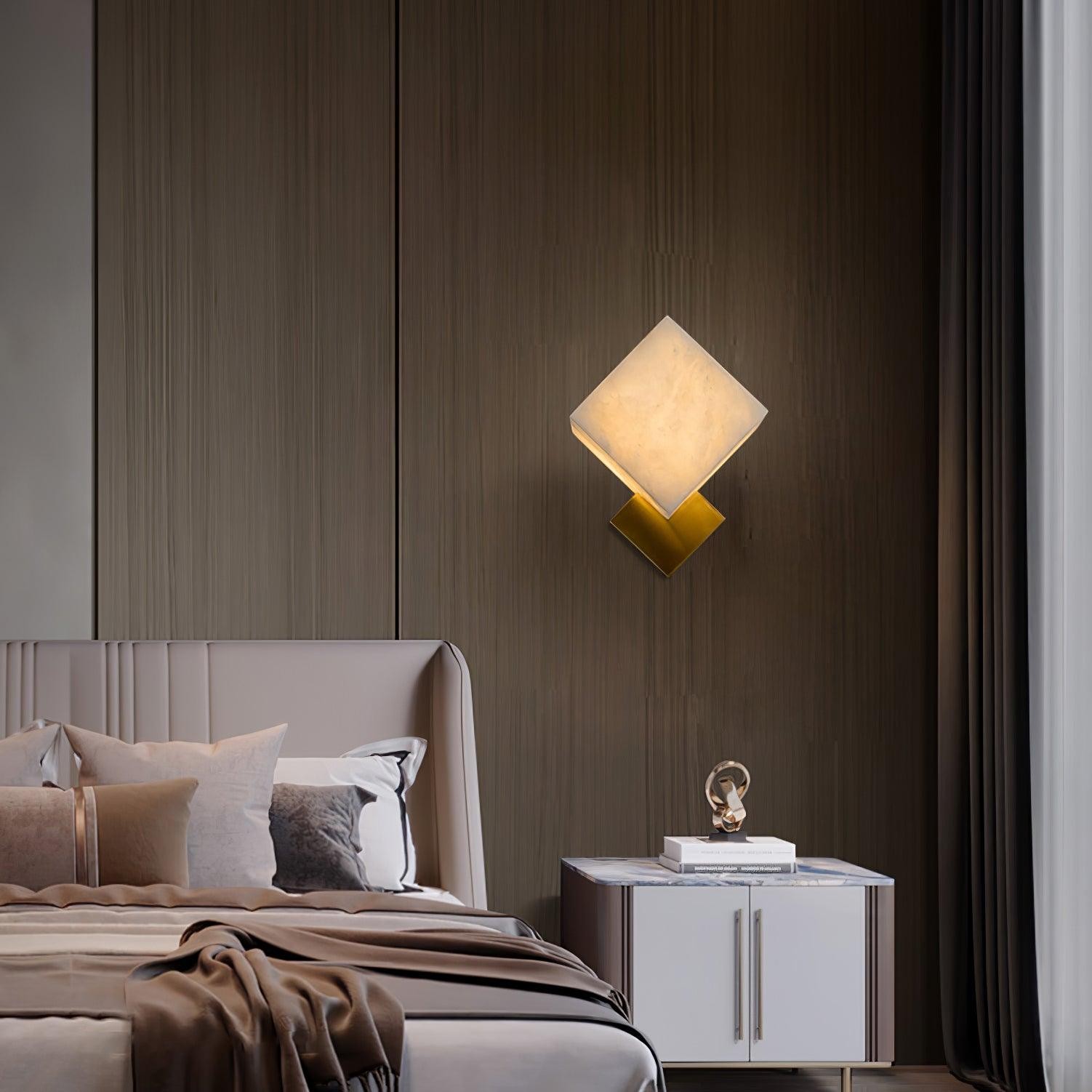 Blokvormige alabaster wandlamp HL2940