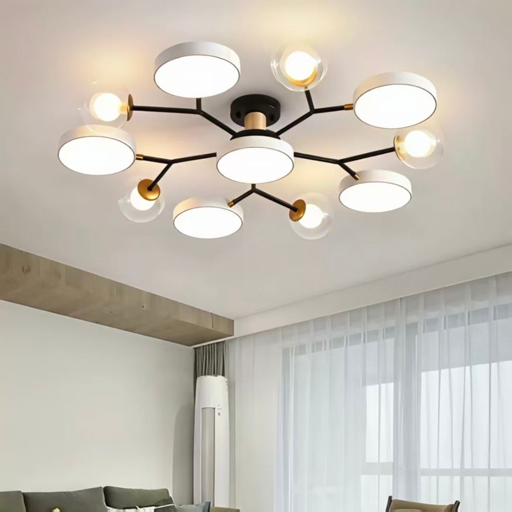Nordic Branch LED Plafondlamp - Ronde Houten Lamp voor Slaapkamer HL1349
