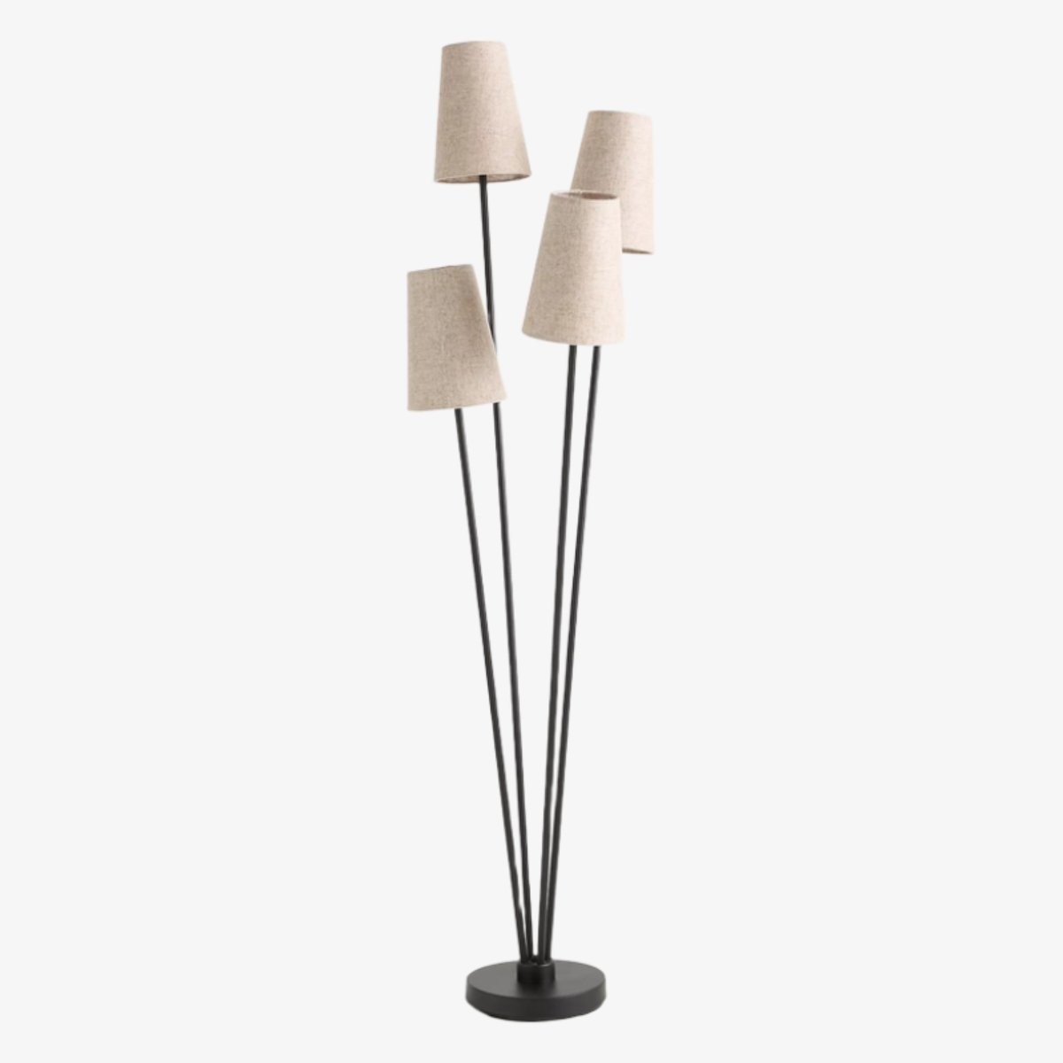 Duova vloerlamp met 4 lichtpunten - Vloerlamp met stoffen kap voor leeshoekjes of woonruimtes HL1898