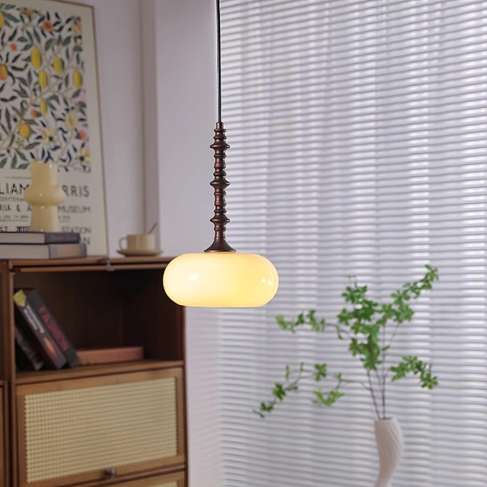 Moderne eenvoudige crèmekleurige gladde kleine hanglamp HL451