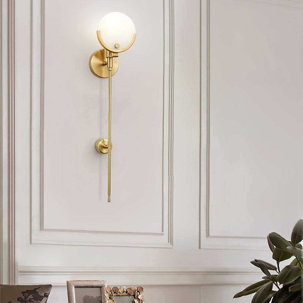 Metalen messing bolvormige slaapkamer wandlamp HL363