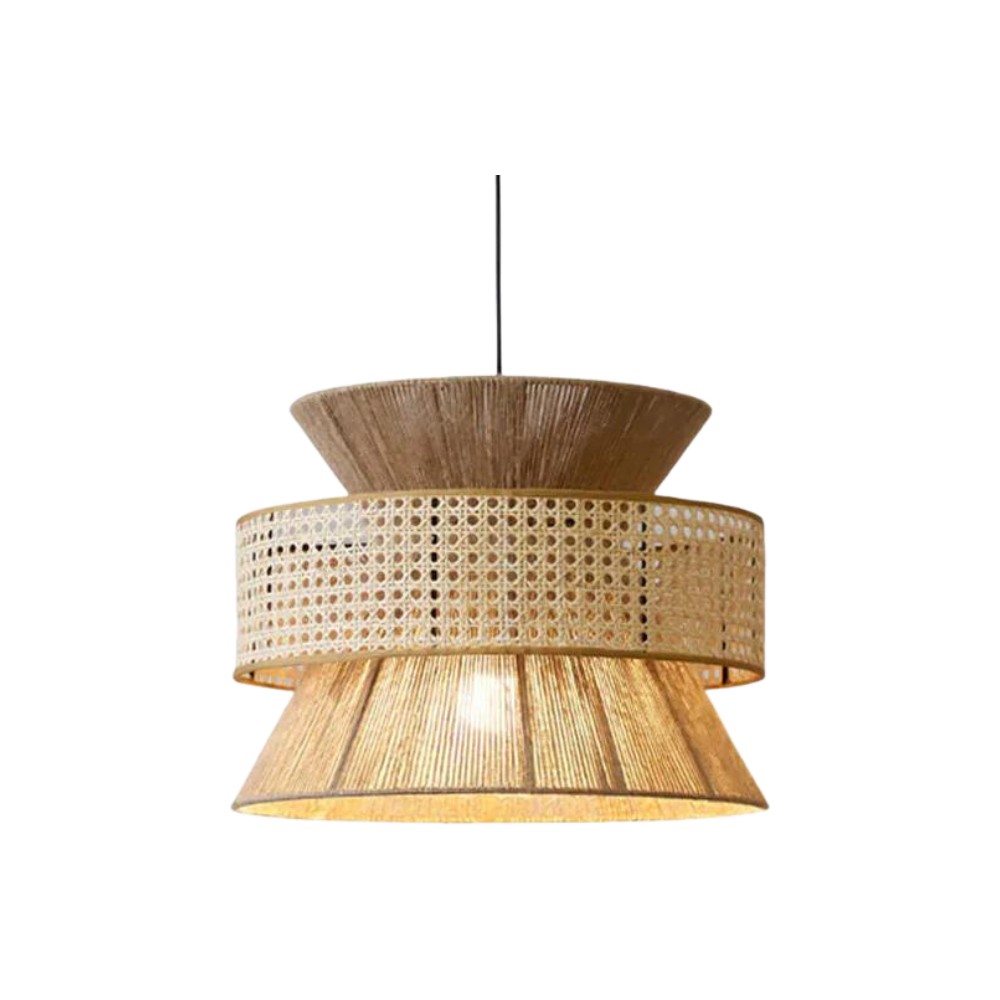 Handgeweven henneptouw rotan hanglamp HL3366