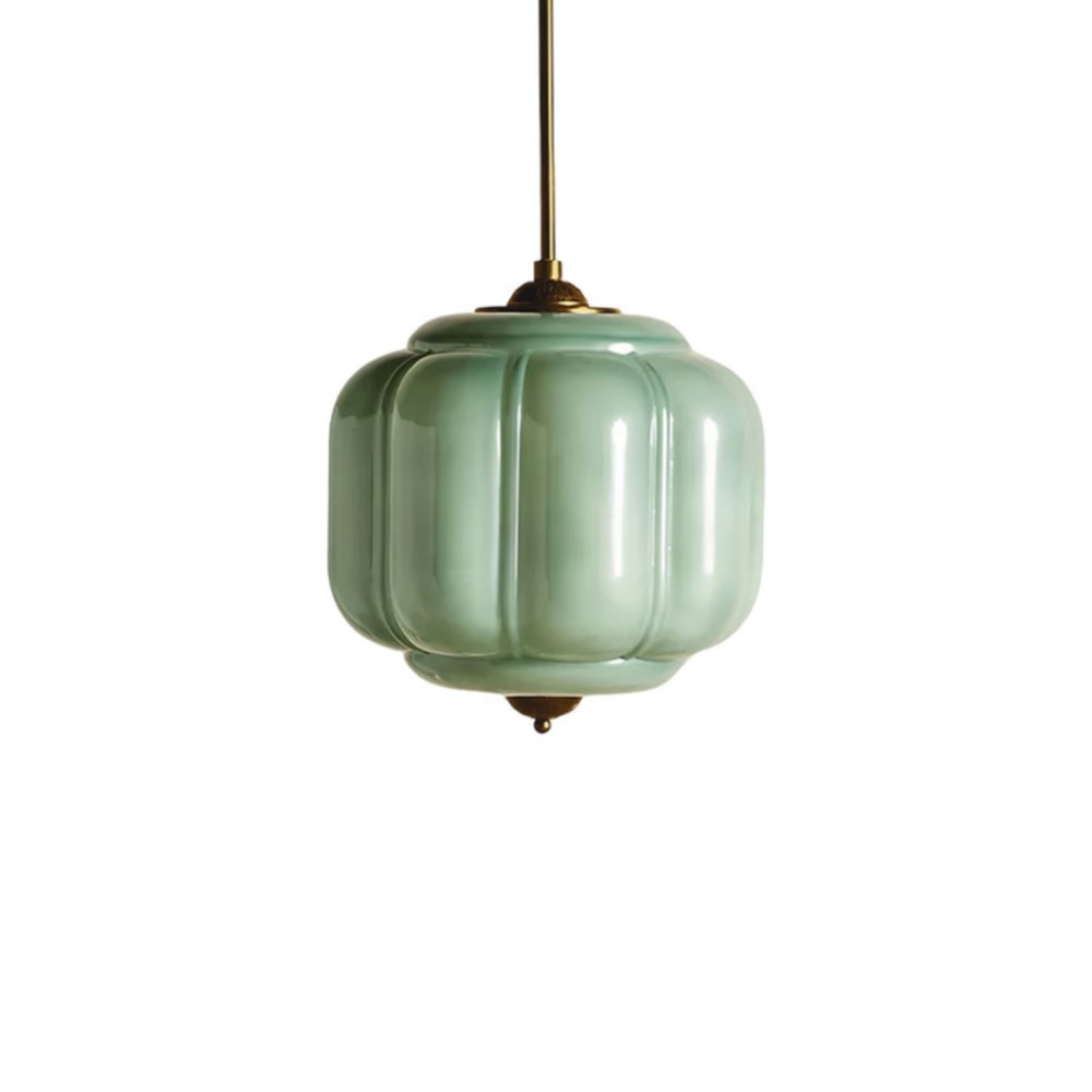 Vintage Eloise Melkglazen Hanglamp - Geribbelde Glazen Plafondkroonluchter HL1091