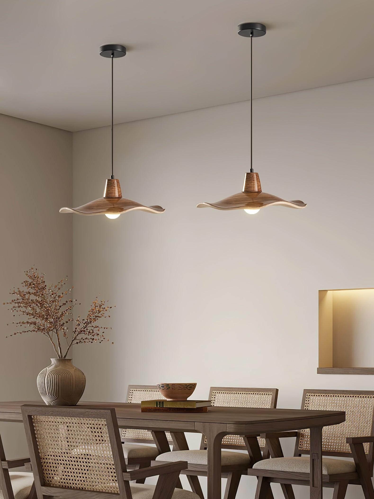 Zwarte imitatie walnoot houtnerf keuken hanglamp HL864