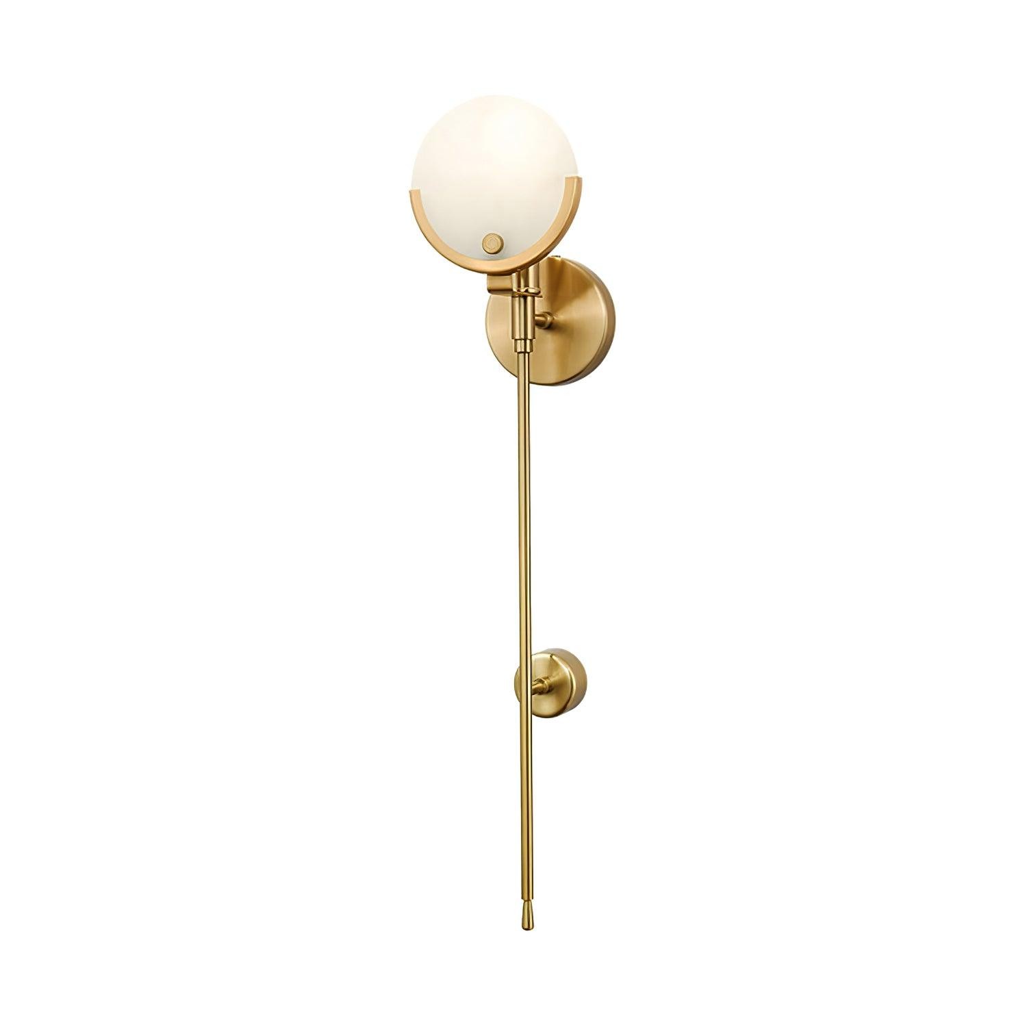 Metalen messing bolvormige slaapkamer wandlamp HL363