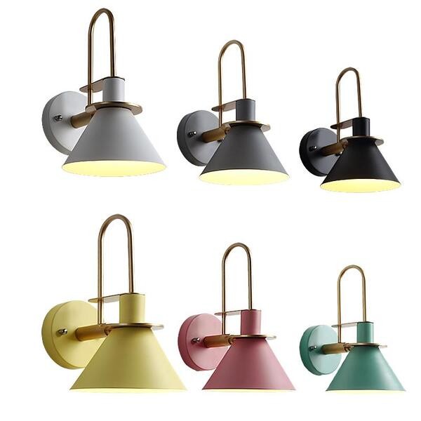 Scandinavische Macaron metalen wandlamp met trompet HL55